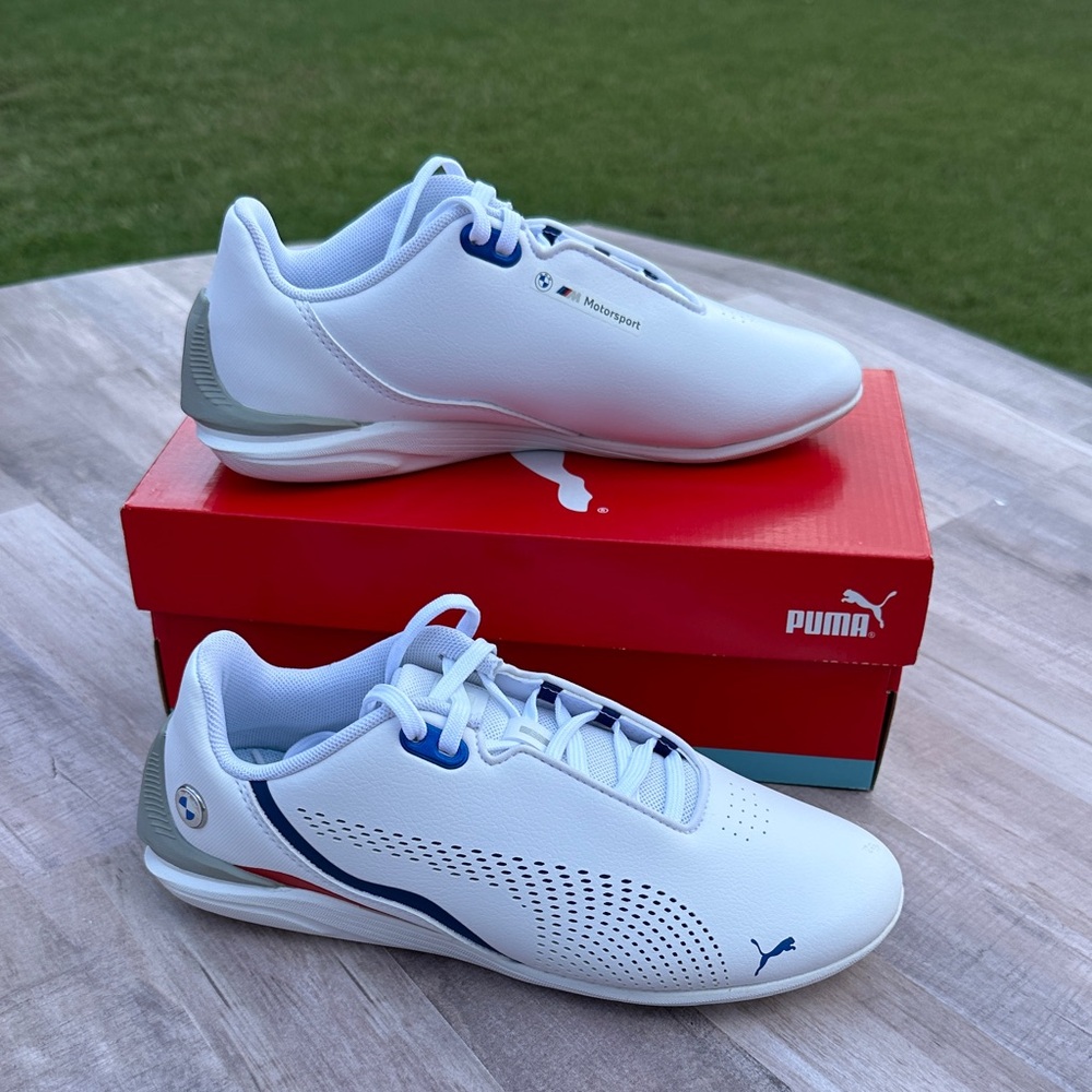 Puma BMW Motorsport White and Blue Big Kid’s Sneakers